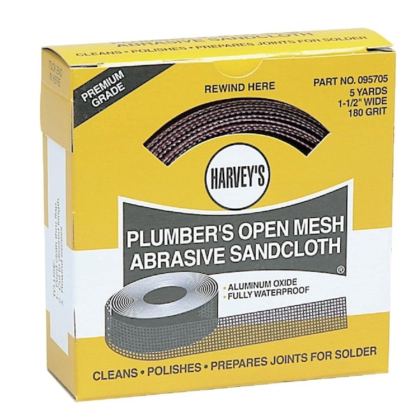 Harvey 1-1/2 In. x 6 Yd. 180-Grit Plumber's Open Mesh Abrasive Sand Cloth 095705 - main